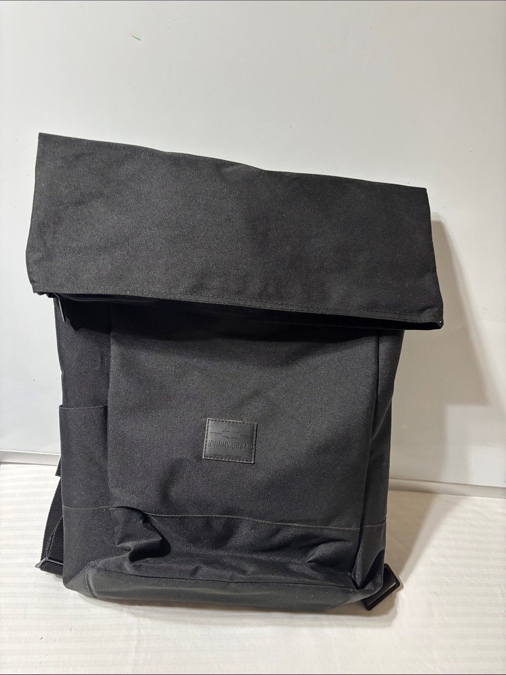 Johnny urban Black Backpack roll top- Stylish Men's/women Urban Pack. NWT